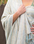 Ayda Turkish towel as a sarong.