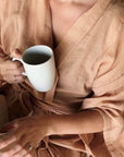 Ela organic cotton kimono as loungewear.
