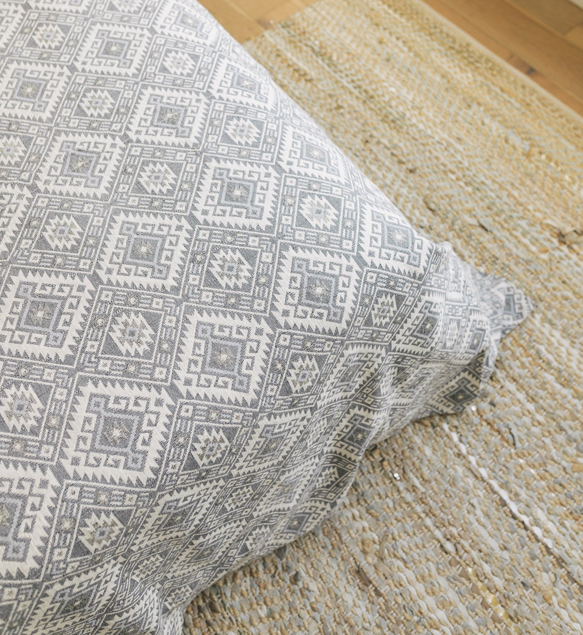 Kilim blanket in silver gray color.