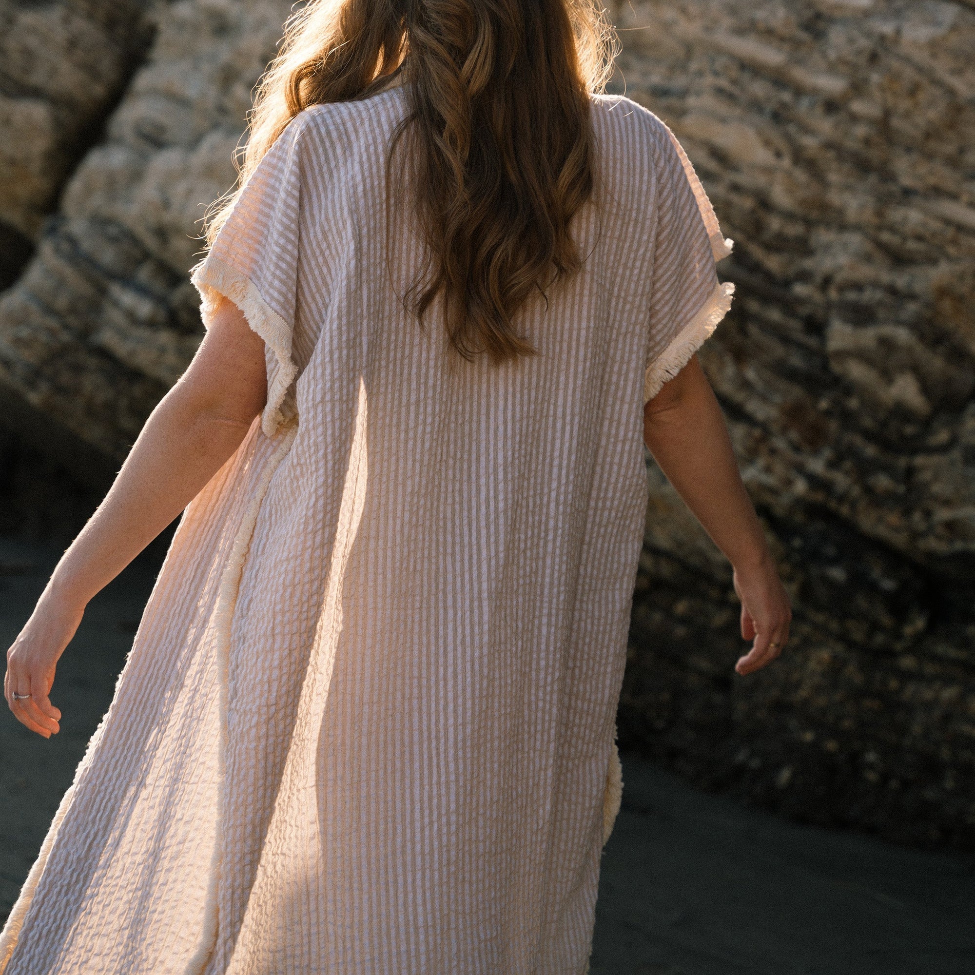 Handwoven cotton Lydia kaftan.
