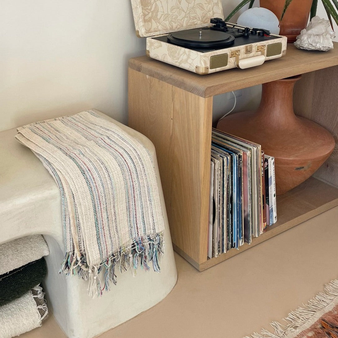 Raw cotton Turkish towel throw.