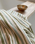 Olivia handwoven towel as a bath towel.