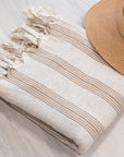 Neutral color premium cotton Turkish towel.