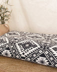Kilim handwoven cotton blanket, bedcover in black.